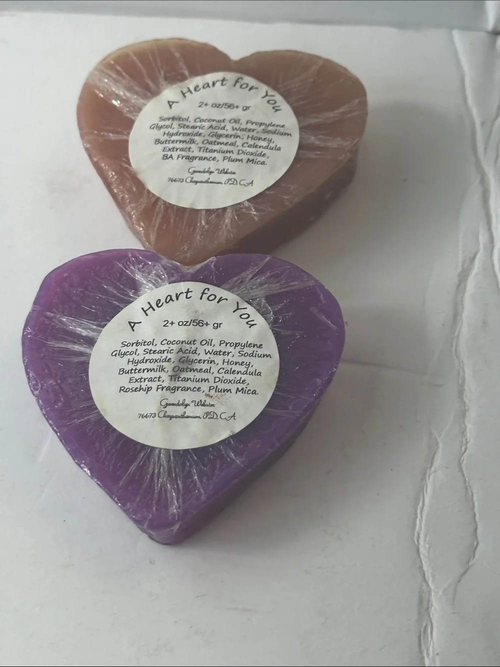 A Heart For You Heart-Shaped Kiss Me & Be Mine Set – Purple & Peach